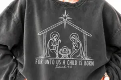 For Unto Us a Child Is Born PNG, Isaiah 9:6 Nativity Christm Product Image 3