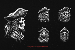 10 Bundle Dark Art Pirates Captain Skull Death Horror Tattoo Product Image 5