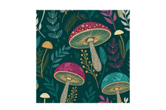 Maximalist Mushroom Tapestry Printable Art, Seamless Pattern Product Image 3