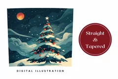 Christmas Tree Tumbler Wrap, Moon Tumbler Design, Winter PNG Product Image 3