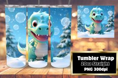 3d Dinosaur Christmas ANIMAL Magic Tumbler Wrap 20oz Product Image 1