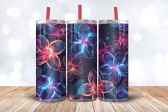 Luxury Disco Neon Flowers Tumbler Wrap, 20oz Skinny Tumbler Product Image 3