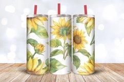 Watercolor Sunflower Tumbler Wrap, 20oz Skinny Tumbler Wraps Product Image 3