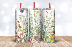 Wildflowers Garden Stitch Fabric Tumbler Wrap, 20oz Skinny T Product Image 3