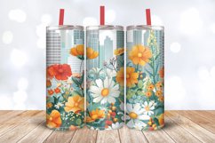 Cityscape Wildflowers Tumbler Wrap, 20oz Skinny Tumbler Wrap Product Image 3