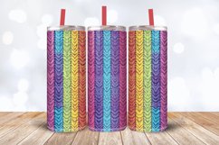Knitted Rainbow Pattern Tumbler Wrap, 20oz Skinny Tumbler Wr Product Image 3