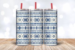 Aztec Knitted Blue Fabric Tumbler Wrap, 20oz Skinny Tumbler Product Image 3