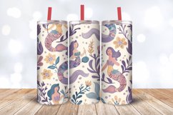 Mermaid Flowers Tumbler Wrap, 20oz Skinny Tumbler Wrap Product Image 3