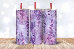 Watercolor Purple Lavender Floral Tumbler Wrap, 20oz Skinny Product Image 3