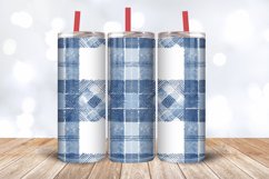 Denim and White Plaid Repeatable Tumbler Wrap, 20oz Skinny T Product Image 3