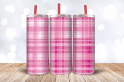 Pink plaid Christmas Tumbler Wrap, 20oz Skinny Tumbler Wraps Product Image 3