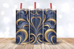 Abstract blue &amp; golden art Tumbler Wrap, 20oz Skinny Tumbler Product Image 3