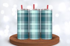 Teal and Blue Grey Plaid Tumbler Wraps, 20oz Skinny Tumbler Product Image 3