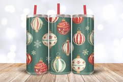 Christmas Baubles Tumbler Wrap, 20oz Skinny Tumbler Wraps Product Image 3