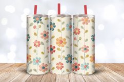 Stitch &amp; Knitted Flowers Tumbler Wrap, 20oz Skinny Tumbler Product Image 3