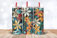 Batik Flowers Garden Tumbler Wrap, 20oz Skinny Tumbler Wrap Product Image 3