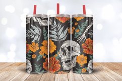Skeleton Flower Halloween Tumbler Wrap, 20oz Skinny Tumbler Product Image 3