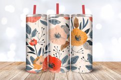 Minimal Boho Flowers Tumbler Wrap, 20oz Skinny Tumbler Wrap Product Image 3