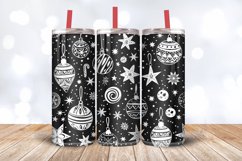 Black and White Christmas Tumbler Wrap, 20oz Skinny Tumbler Product Image 3