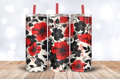 Red &amp; Black Flowers Tumbler Wrap, 20oz Skinny Tumbler Wrap Product Image 3