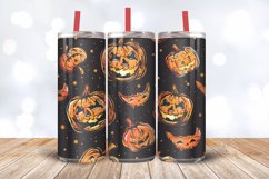 Halloween Pumpkin &amp; bat Tumbler Wrap, 20oz Skinny Tumbler Wr Product Image 3