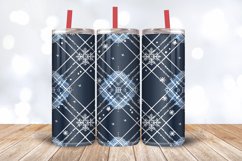 Winter Blue Plaid Tumbler Wrap, 20oz Skinny Tumbler Wrap Product Image 3