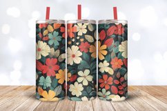 Retro Spring Garden Flowers Tumbler Wrap, 20oz Skinny Tumble Product Image 3