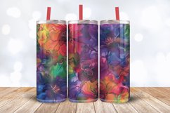 Rainbow Alcohol Ink Floral Tumbler Wrap, 20oz Skinny Tumbler Product Image 3