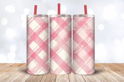 Pink Plaid Tumbler Wrap, 20oz Skinny Tumbler Wrap Product Image 3