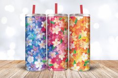 Pretty Rainbow Floral Tumbler Wrap, 20oz Skinny Tumbler Wrap Product Image 3