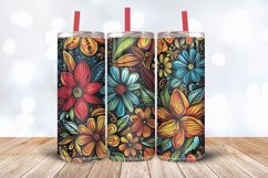 Tribal Flowers Tumbler Wrap, 20oz Skinny Tumbler Wraps Product Image 3