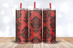 Red and Black Damask Tumbler Wrap, 20oz Skinny Tumbler Wraps Product Image 3
