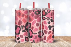 Pink Leopard Skin Christmas Tumbler Wrap, 20oz Skinny Tumble Product Image 3