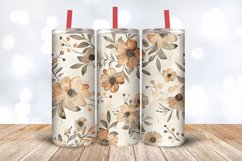 Beige Watercolor Flowers Tumbler Wrap, 20oz Skinny Tumbler W Product Image 3