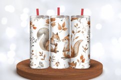 Watercolor Squirrel and Fox Tumbler Wraps, 20oz Skinny Tumbl Product Image 3