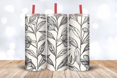 Botanical Line Art Floral Tumbler Wrap, 20oz Skinny Tumbler Product Image 3