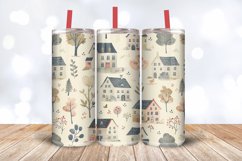 Cottage core Garden Houses Tumbler Wrap, 20oz Skinny Tumbler Product Image 3