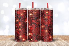 Red Leopard Skin Christmas Tumbler Wrap, 20oz Skinny Tumbler Product Image 3