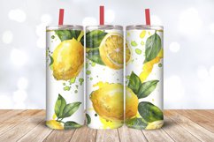 Watercolor Lemon Tumbler Wrap, 20oz Skinny Tumbler Wraps Product Image 3