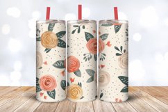 Cute Boho Roses Tumbler Wrap, 20oz Skinny Tumbler Wrap Product Image 3