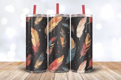 Boho Feathers Tumbler Wrap, 20oz Skinny Tumbler Wrap Product Image 3