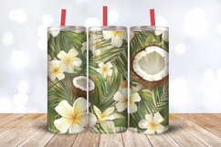 Coconut Flower Garden Tropical Tumbler Wrap, 20oz Skinny Tum Product Image 3