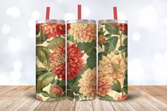 Vintage Dahlia Flowers Tumbler Wrap, 20oz Skinny Tumbler Wra Product Image 3