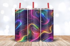 Neon Rainbow Abstract Tumbler Wrap, 20oz Skinny Tumbler Wrap Product Image 3