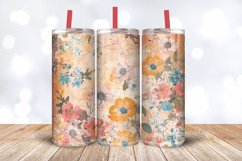 Boho Floral Ephemera Vintage Tumbler Wrap, 20oz Skinny Tumbl Product Image 3