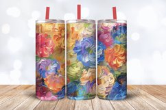 Abstract Oil Paint Flowers Tumbler Wrap, 20oz Skinny Tumbler Product Image 3