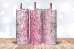Pink and Silver Glam Edge Tumbler Wrap, 20oz Skinny Tumbler Product Image 3