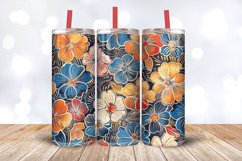 Batik Fabric Flowers Printable Tumbler Wrap, 20oz Skinny Tum Product Image 3