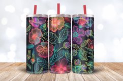 Neon Embroidery Flowers Tumbler Wrap, 20oz Skinny Tumbler Wr Product Image 3