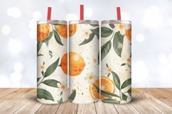 Oranges Garden Floral Tumbler Wrap, 20oz Skinny Tumbler Wrap Product Image 3